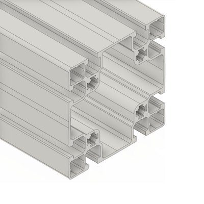 MODULAR SOLUTIONS EXTRUDED PROFILE<br>90MM X 90MM X 45MM CORNER POST, CUT TO THE LENGTH OF 500 MM